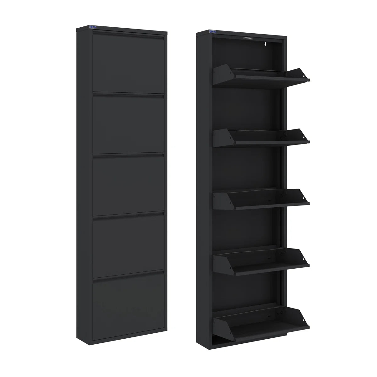 Antibacterial 5 Tier Metal Shoe Cabinet Without Holes