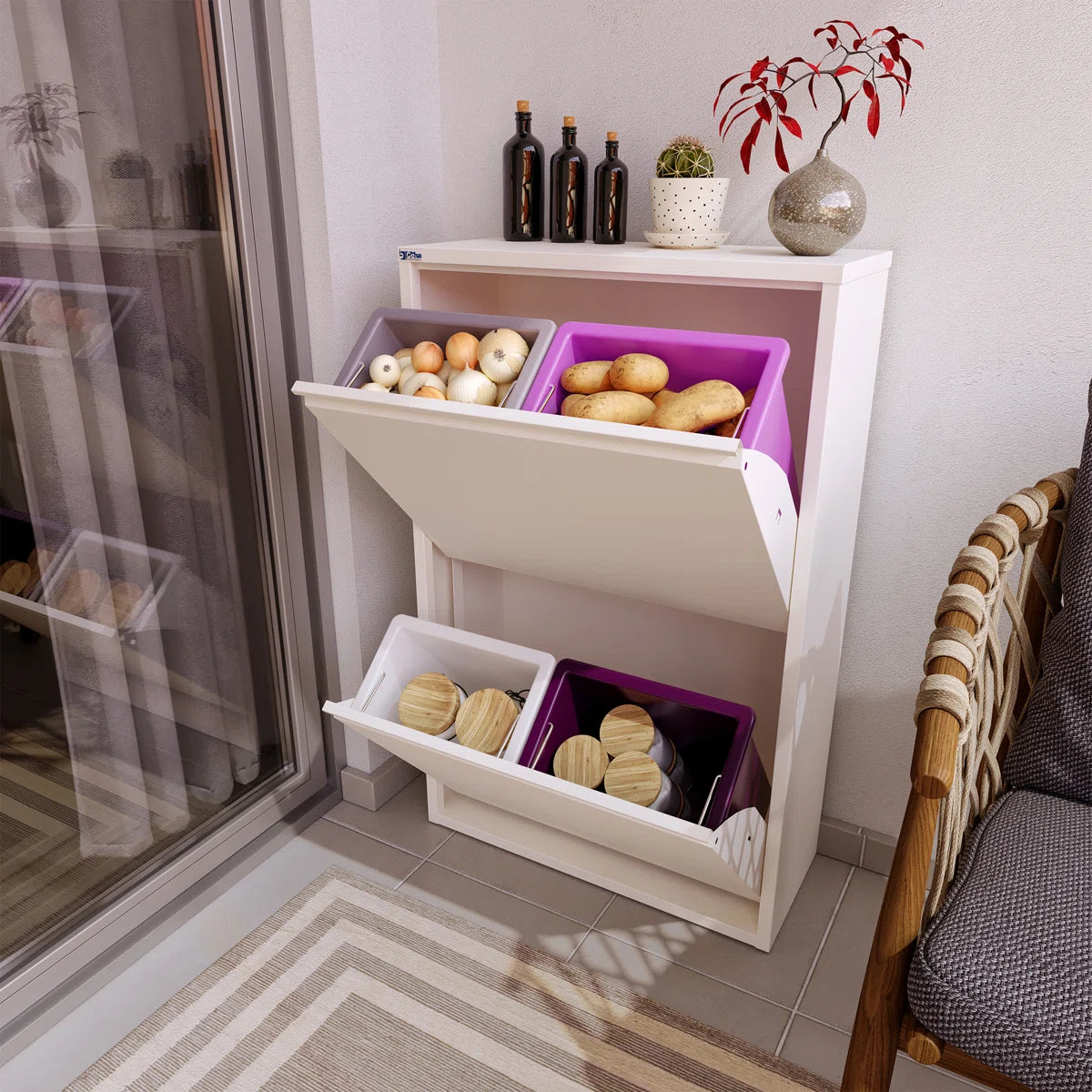 Antibacterial multipurpose storage solution 4 Bin