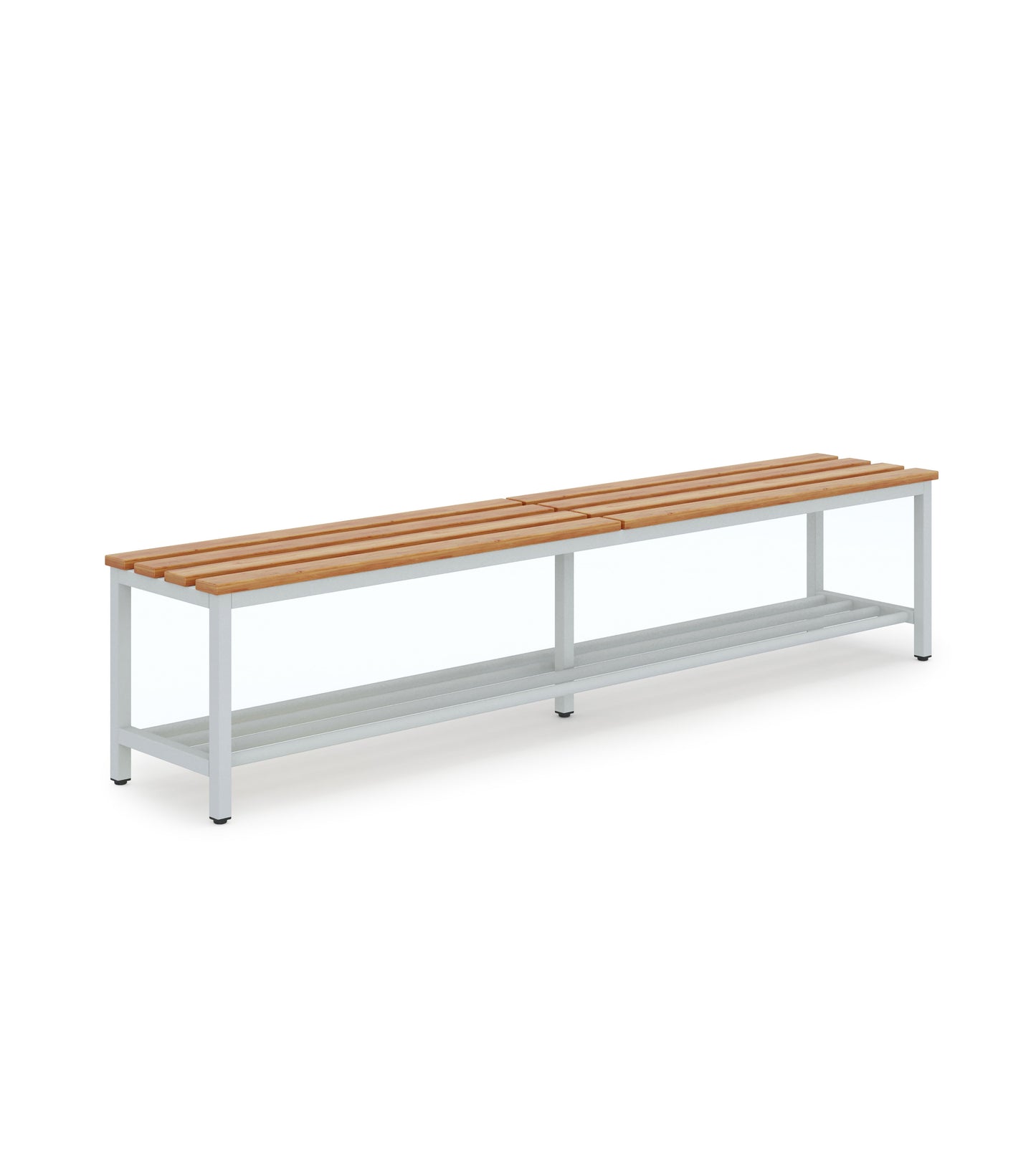 CB-CH Multipurpose Bench with Shoe Rack and varnished hornbeam slats - Light Gray (Flat Pack)
