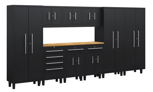Core Plus Series 10pc Cabinet Set with Base, Split, Tool Drawer, Wall Cabinets and 30" Lockers