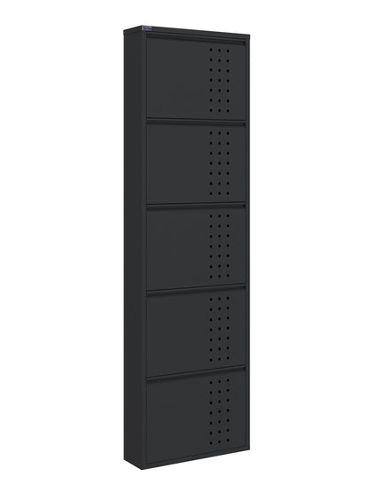 Metal Shoe Cabinet, Wall-Mountable, 3–5 Tier Storage, Multiple Ventilation Options - AYK Series