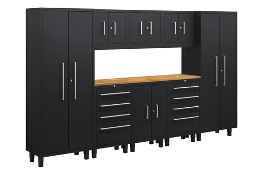 Core Plus Series 9pc Cabinet Set with Base, Tool Drawers, Wall Cabinets and 30" Lockers