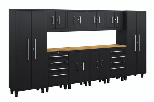 Core Plus Series 12pc Cabinet Set with Base, Tool Drawer, Wall Cabinets and 30" Lockers