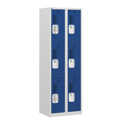 NH Series 3-Tier Premium Steel Locker with Front Vents, Heavy Duty