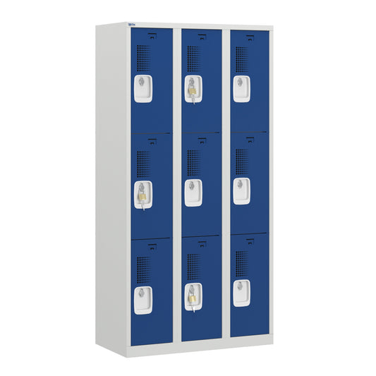 NH Series 3-Tier Premium Steel Locker with Front Vents, Heavy Duty