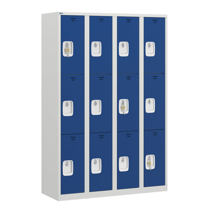 PH Series Premium Steel 3-Tier Lockers, Rear Ventilated, Name Plate Holder