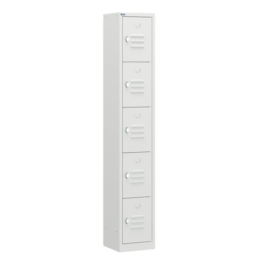 RH Series, Commercial Grade Steel 5-Tier Locker, Louver Vents, Banks of 1, 2, 3, or 4