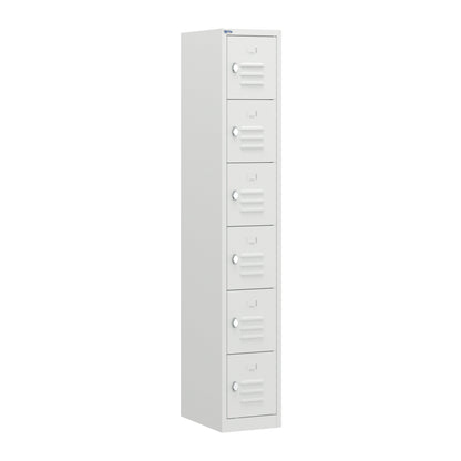 RH Series, Commercial Grade Steel 6-Tier Locker, Louver Vents, Banks of 1, 2, 3, or 4