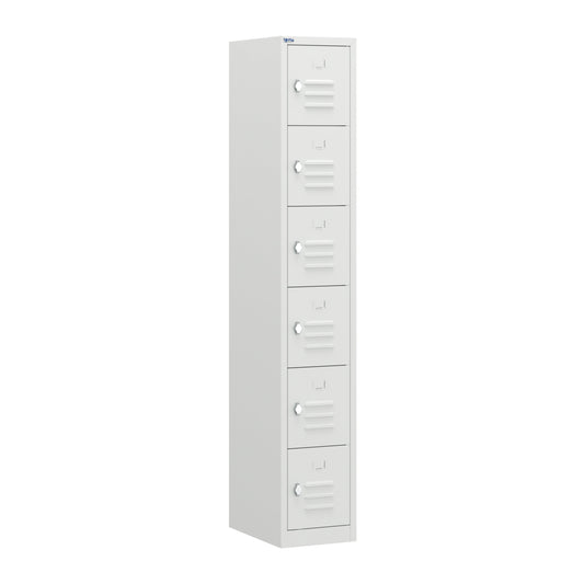 RH Series, Commercial Grade Steel 6-Tier Locker, Louver Vents, Banks of 1, 2, 3, or 4