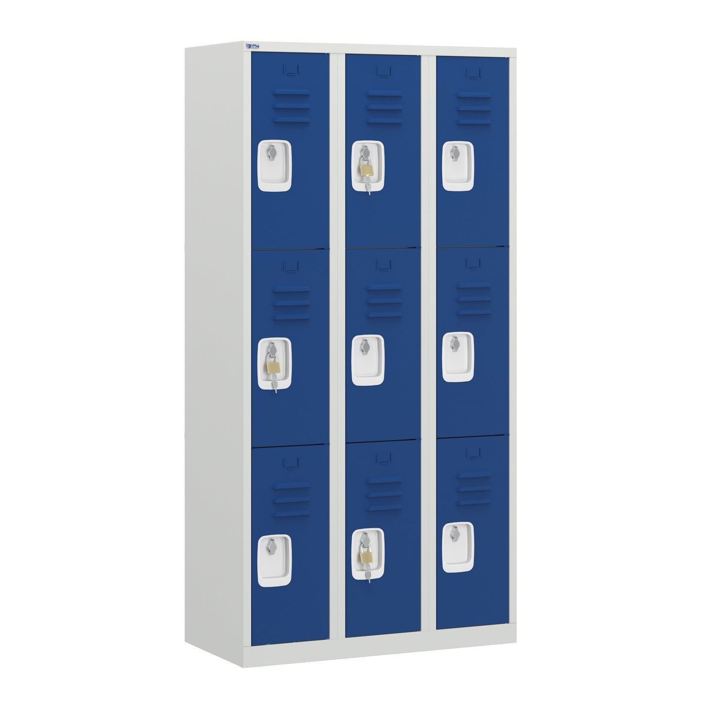 RH Series, Commercial Grade Steel 3-Tier Locker, Louver Vents, Banks of 1, 2, 3, or 4