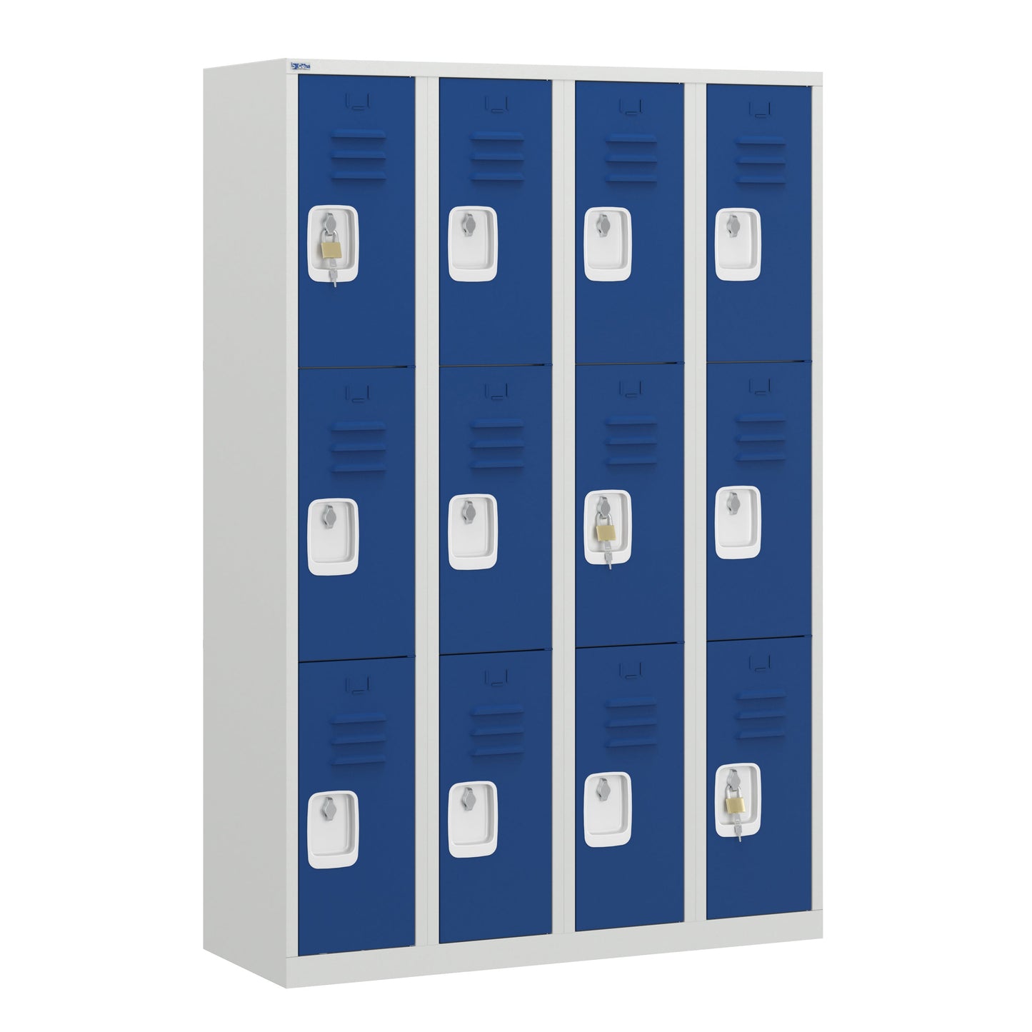 RH Series, Commercial Grade Steel 3-Tier Locker, Louver Vents, Banks of 1, 2, 3, or 4