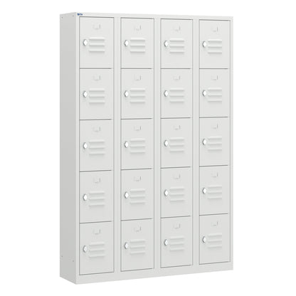 RH Series, Commercial Grade Steel 5-Tier Locker, Louver Vents, Banks of 1, 2, 3, or 4