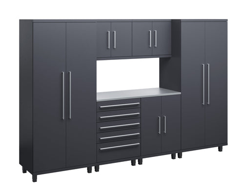 Prestige Series 7pc Cabinet Set with Base, Tool, Wall Cabinets and 36" Lockers