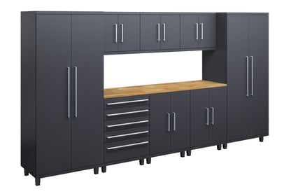 Prestige Series 9pc Cabinet Set with Bases, Tool Drawer, Wall Cabinets and 36" Lockers
