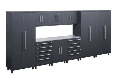 Prestige Series 10pc Cabinet Set with Base, Tool Drawer, Wall Cabinets and 36" Lockers