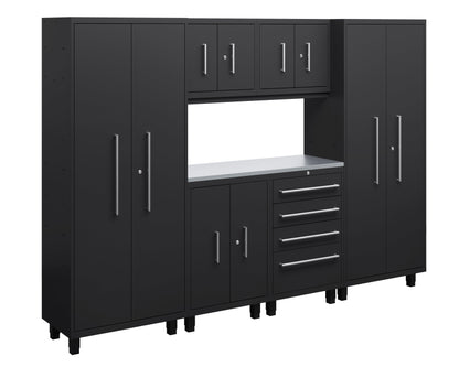 Core Plus Series 7pc Cabinet Set with Base, Tool, Wall Cabinets and 30" Lockers