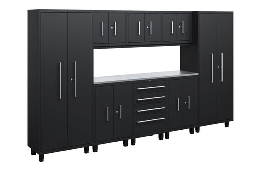 Core Plus Series 9pc Cabinet Set with Base, Tool Drawer, Wall Cabinets and 30" Lockers