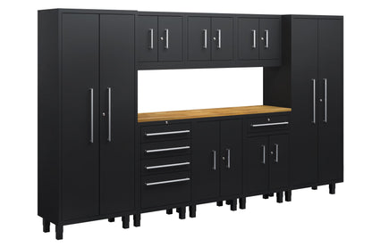 Core Plus Series 9pc Cabinet Set with Base, Tool Drawer, Split, Wall Cabinets and 30" Lockers