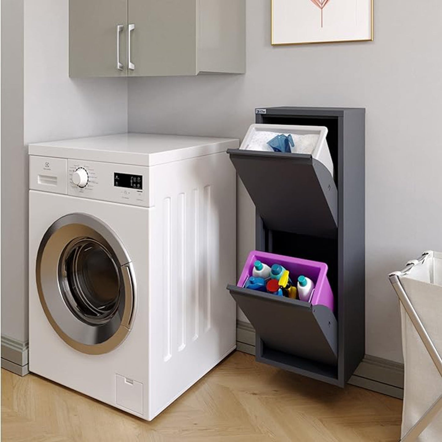 Metal Tilt-Out Storage Cabinet – 2-Tier Wall-Mount Organizer | 13” & 24” Width Options