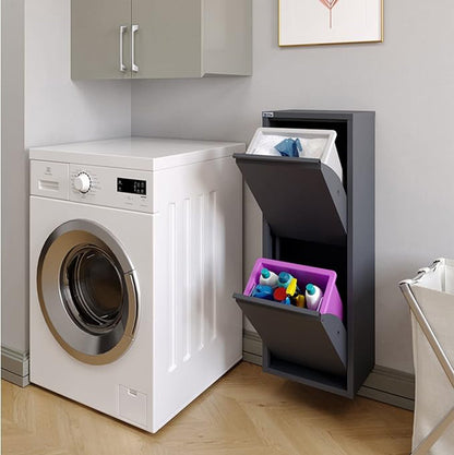 Metal Tilt-Out Storage Cabinet – 2-Tier Wall-Mount Organizer | 13” & 24” Width Options