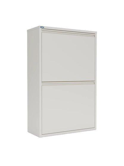 Metal Tilt-Out Storage Cabinet – 2-Tier Wall-Mount Organizer | 13” & 24” Width Options