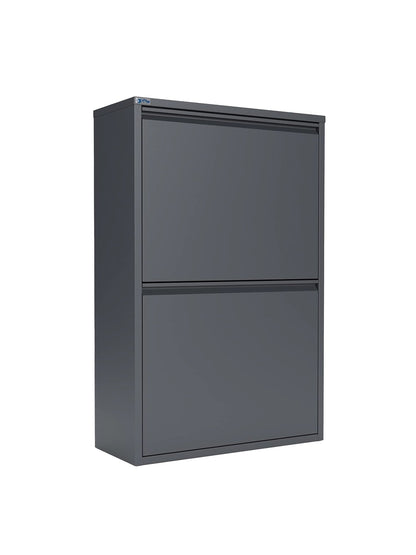 Metal Tilt-Out Storage Cabinet – 2-Tier Wall-Mount Organizer | 13” & 24” Width Options