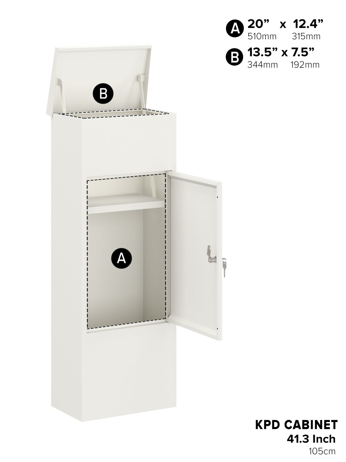 Lockable Outdoor Parcel Drop Box – Secure Package Locker with Protective Overhang | Multiple Sizes & Colors - KPD Series