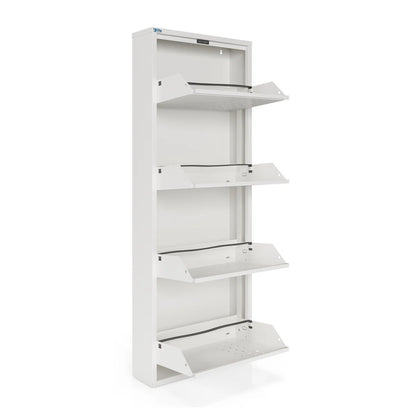 Antibacterial 4 Tier metal shoe cabinet front holes