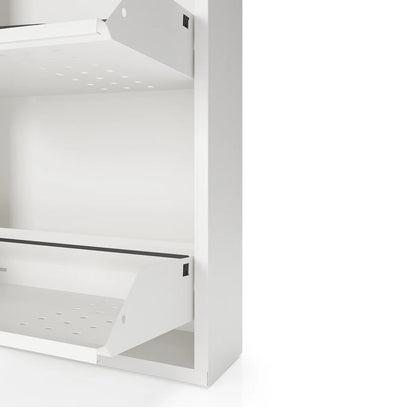 Antibacterial 4 Tier metal shoe cabinet front holes