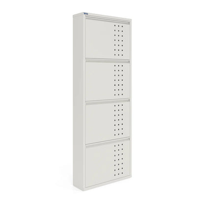 Antibacterial 4 Tier metal shoe cabinet front holes