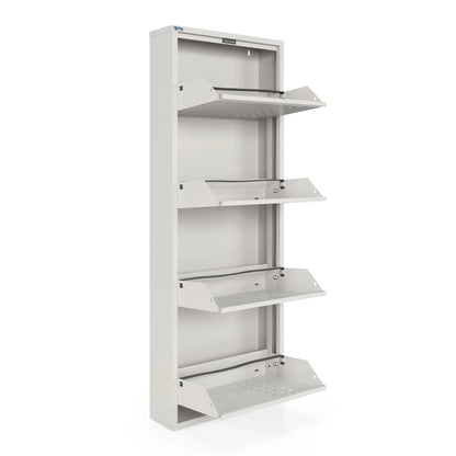 Antibacterial 4 Tier metal shoe cabinet front holes