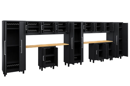 Core Plus Series 14pc Cabinet Set with Base, Wall Cabinets and 30" Lockers