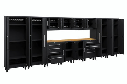 Core Plus Series 14pc Cabinet Set with Base, Tool Drawer, Wall Cabinets and 30" Lockers