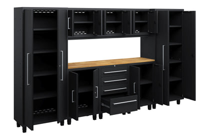 Core Plus Series 9pc Cabinet Set with Base, Tool Drawer, Wall Cabinets and 30" Lockers