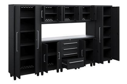 Core Plus Series 9pc Cabinet Set with Base, Tool Drawer, Wall Cabinets and 30" Lockers