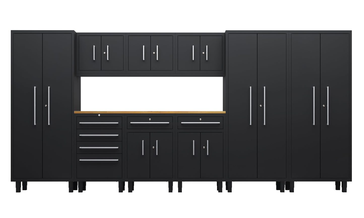 Core Plus Series 10pc Cabinet Set with Base, Split, Tool Drawer, Wall Cabinets and 30" Lockers