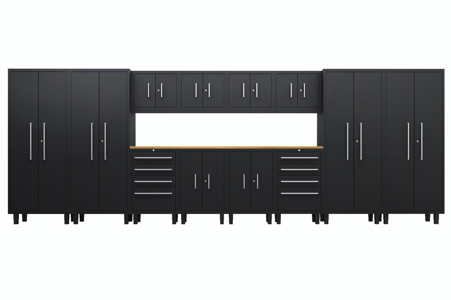 Core Plus Series 14pc Cabinet Set with Base, Tool Drawer, Wall Cabinets and 30" Lockers