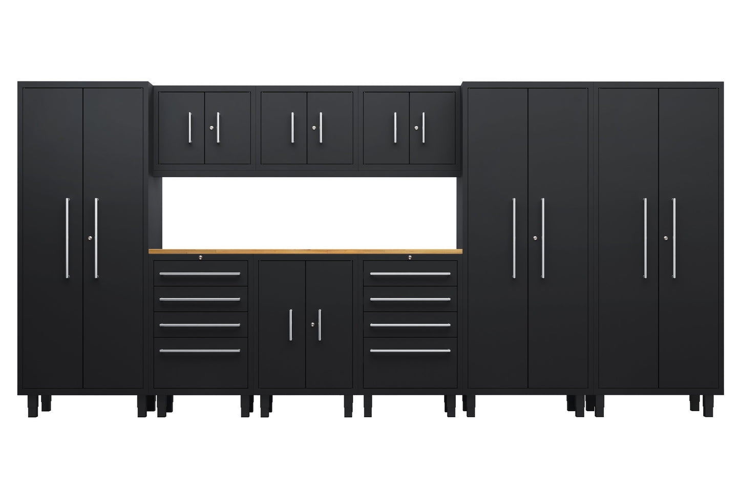 Core Plus Series 10pc cabinet set with Base, Tool Drawer, Wall and 30" Locker Cabinets