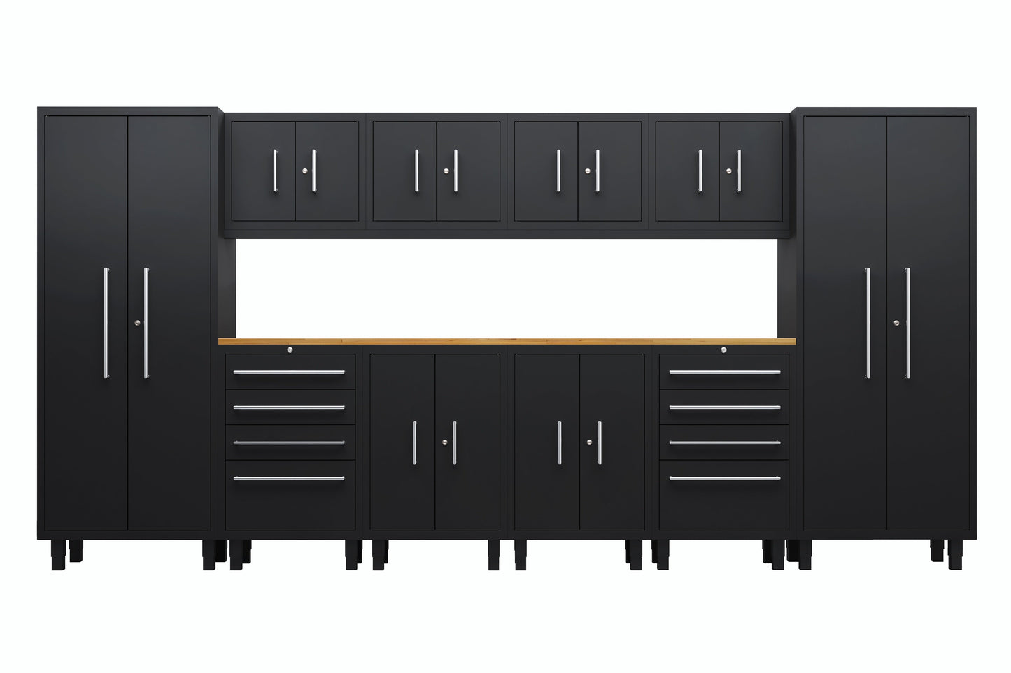 Core Plus Series 12pc Cabinet Set with Base, Tool Drawer, Wall Cabinets and 30" Lockers