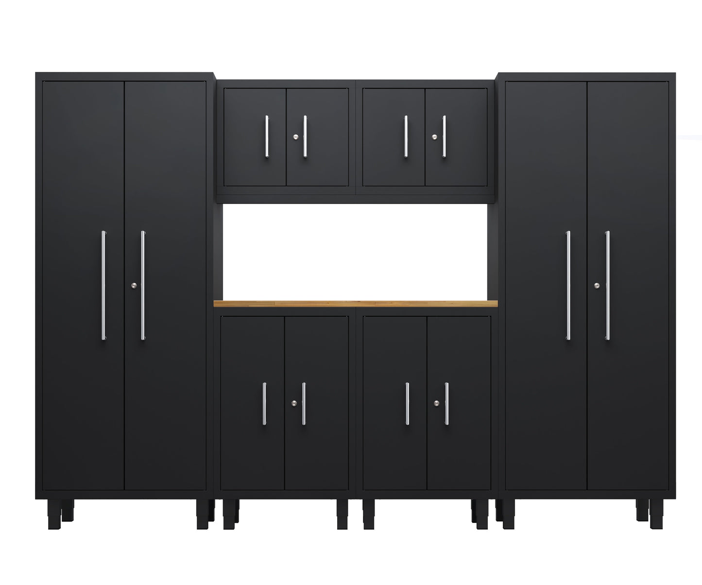 Core Plus Series 7pc Cabinet Set with Base, Wall Cabinets and 30" Lockers