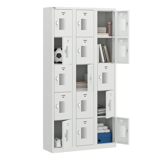 NH Series 5-Tier Premium Steel Locker with Front Vents, Heavy Duty