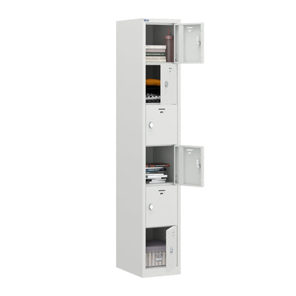 VH Series Premium Steel 6-Tier Lockers, Rear Ventilated