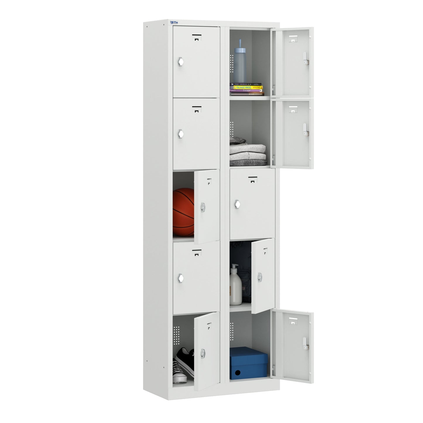 VH Series Premium Steel 5-Tier Lockers, Rear Ventilated