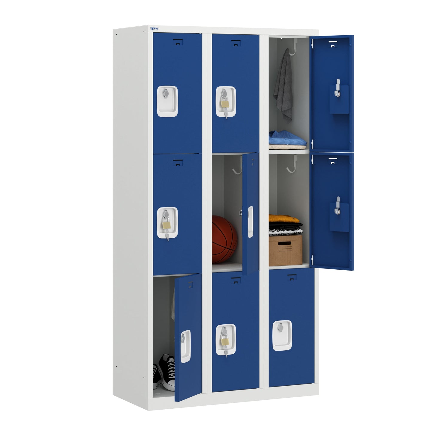 PH Series Premium Steel 3-Tier Lockers, Rear Ventilated, Name Plate Holder