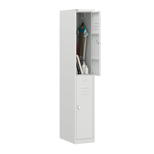 RH Series, Commercial Grade Steel 2-Tier Locker, Louver Vents, Banks of 1, 2, 3, or 4