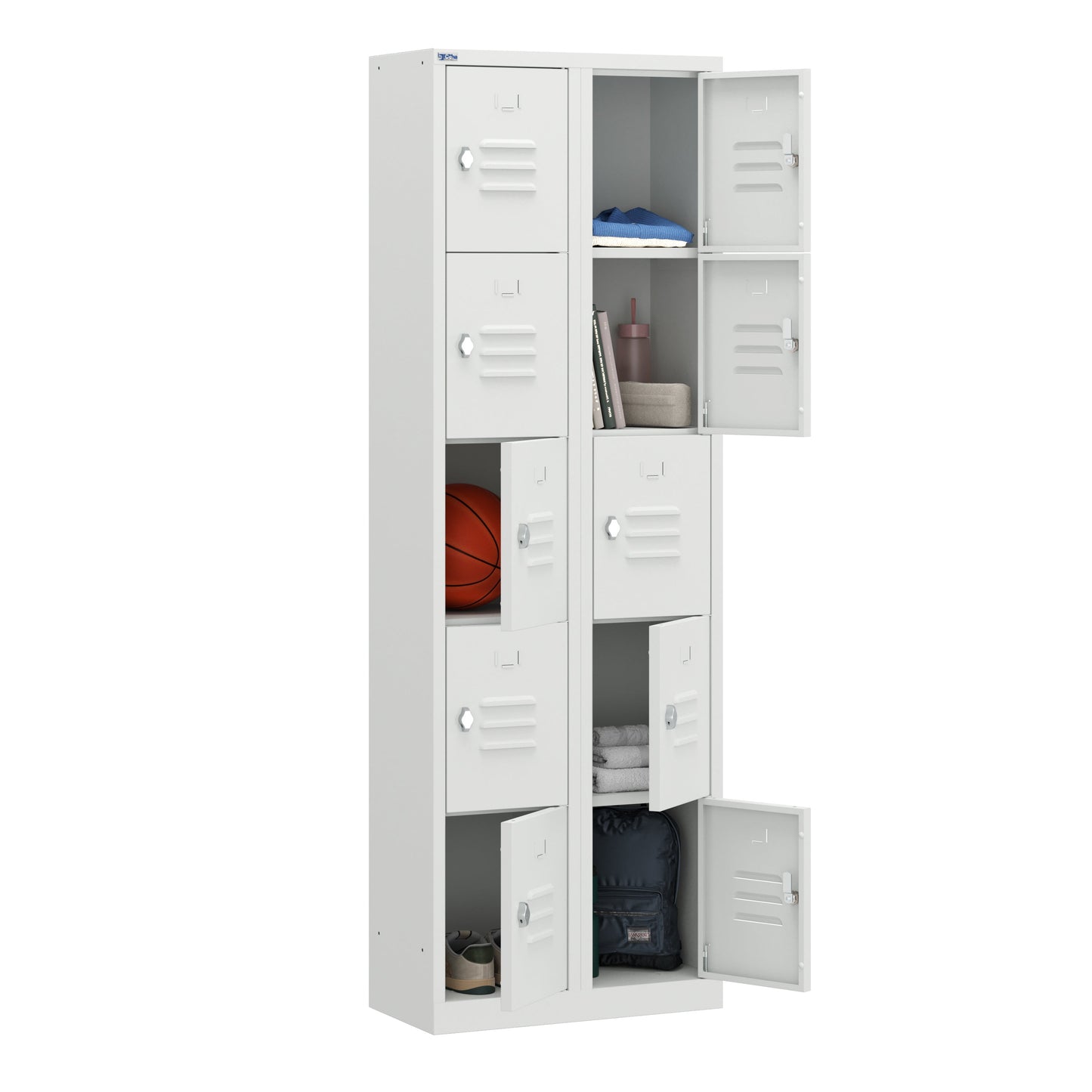 RH Series, Commercial Grade Steel 5-Tier Locker, Louver Vents, Banks of 1, 2, 3, or 4