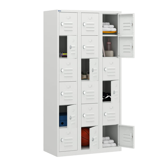 RH Series, Commercial Grade Steel 6-Tier Locker, Louver Vents, Banks of 1, 2, 3, or 4