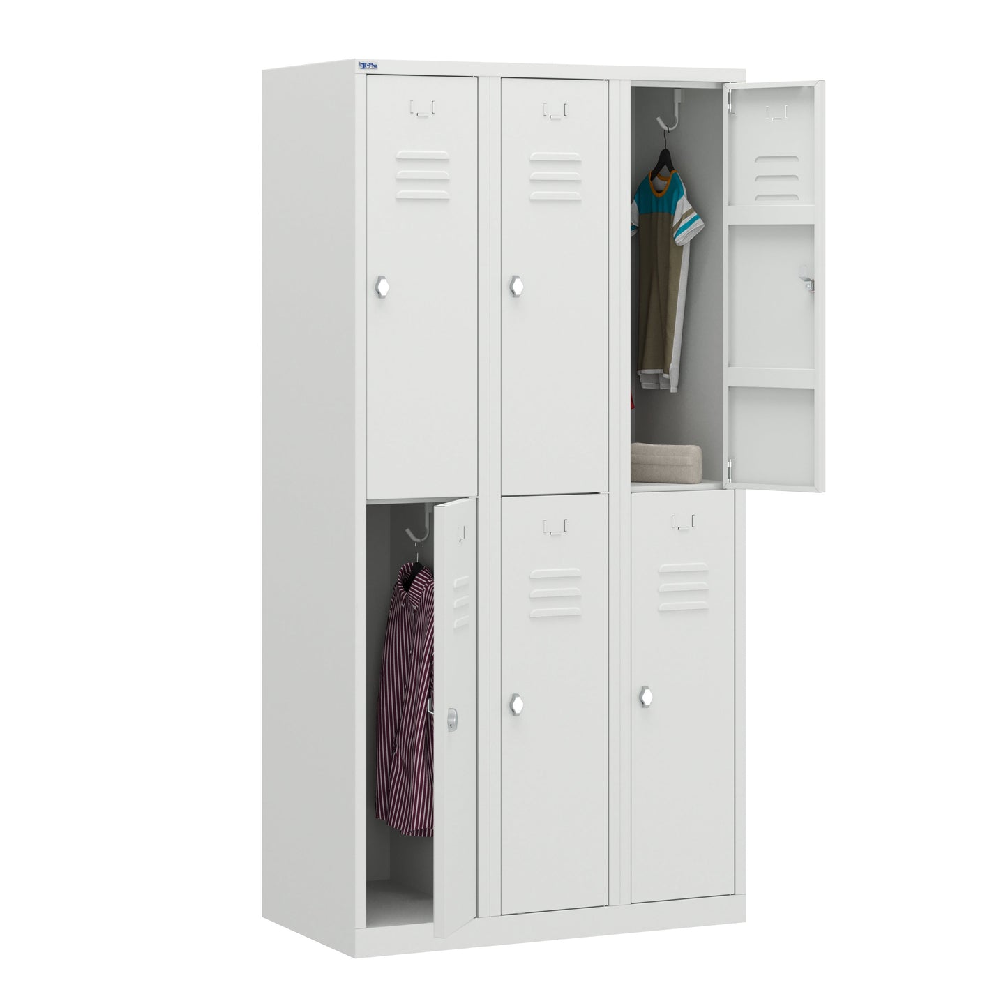 RH Series, Commercial Grade Steel 2-Tier Locker, Louver Vents, Banks of 1, 2, 3, or 4