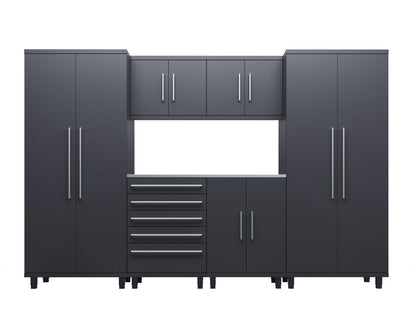 Prestige Series 7pc Cabinet Set with Base, Tool, Wall Cabinets and 36" Lockers