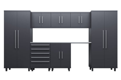 Prestige Series 8pc Cabinets Set with Base, Tool, Wall Cabinets and 36" Lockers